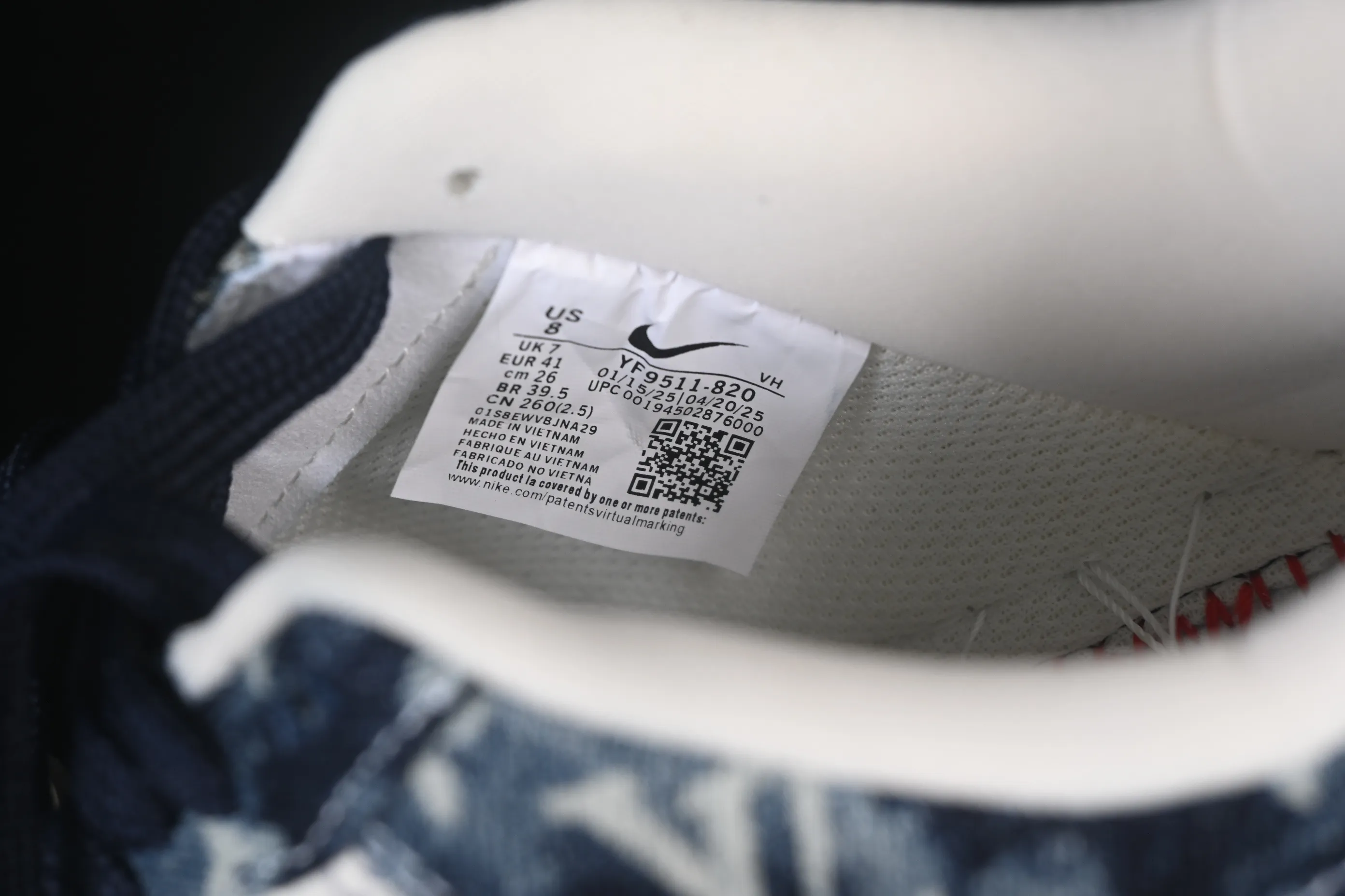 All categories Nk Air Force 1 Air Force series Nk Air Force 1 Low Air Force low-top Nike Air Force 1'07 Low LV joint white ink blue Air Force 1 low-top casual sneakers YF9511-820